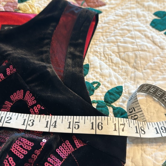 Jax raspberry red and black velvet pencil dress size 4 - Picture 7 of 11